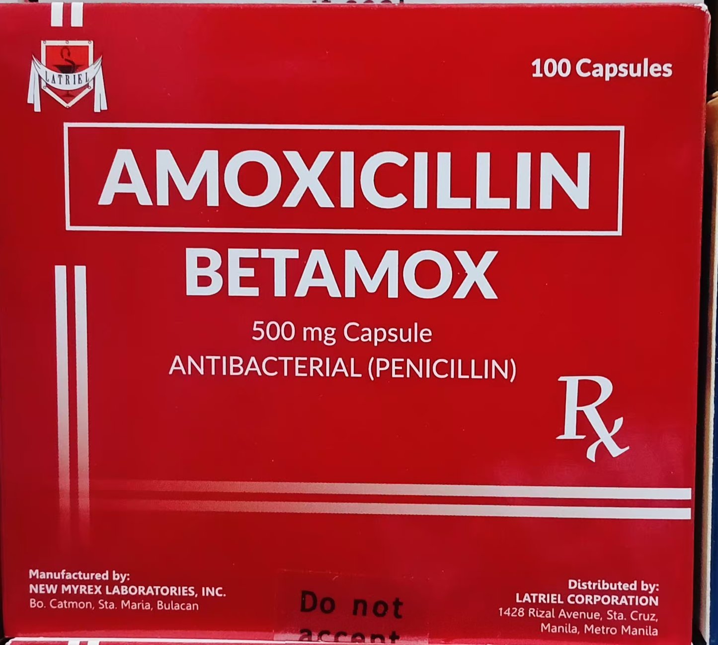 Amoxicillin 500mg Capsule 100's  - Betamox