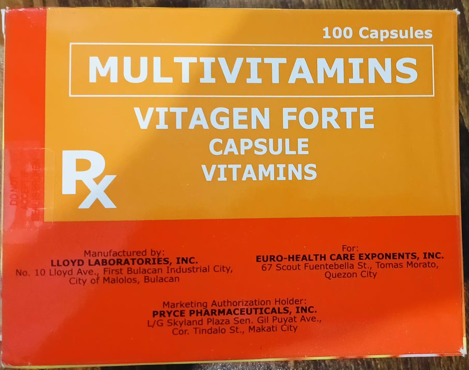 Vitamin B1+B6+B12 300mg/100mg/100mcg Capsule 100's	VITAGEN FORTE