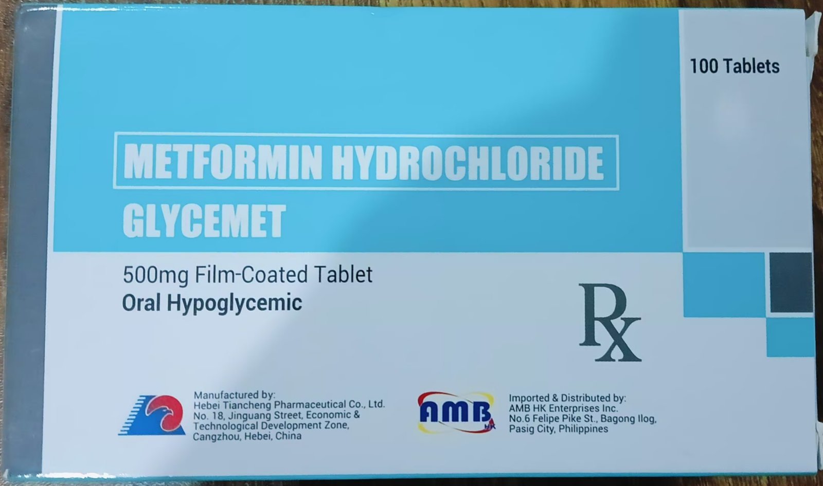 Metformin HCl 500mg Tablet 100's	GLYCEMET